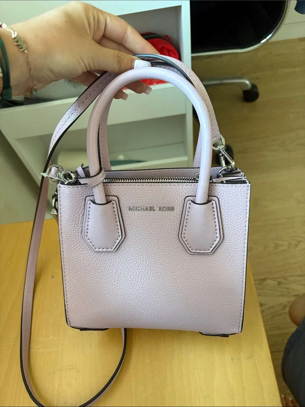 Michael Kors Light Lilac Pebbled Leather Satchel